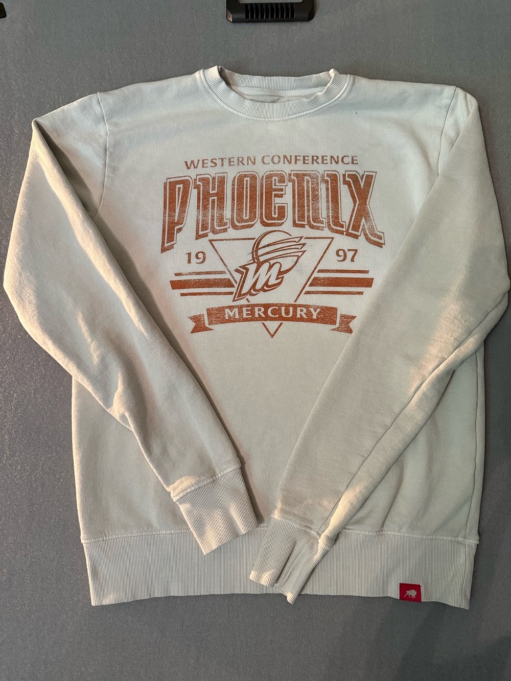 Phoenix Mercury Graphic Crewneck Sweatshirt - Cream with Rust Print
